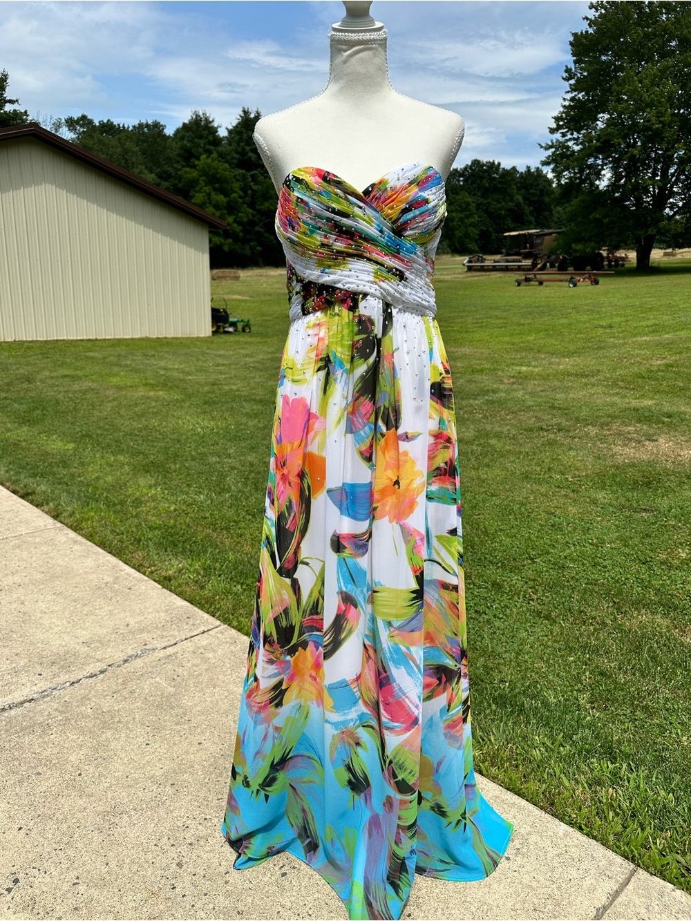 Cachet Strapless Floral Maxi Dress in Multicolor